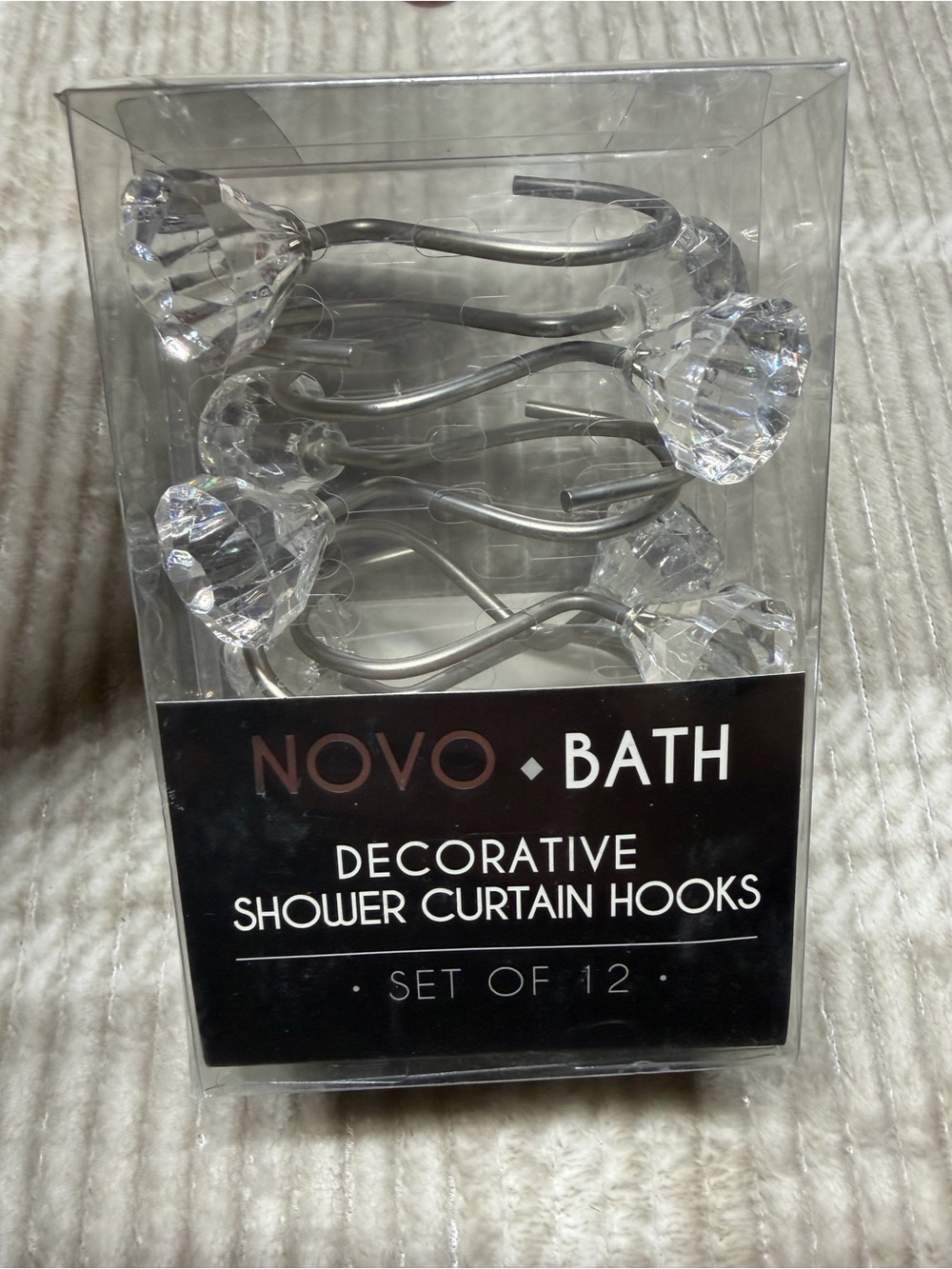 NOVO bath decorative shower curtain hooks set of 12 NWT